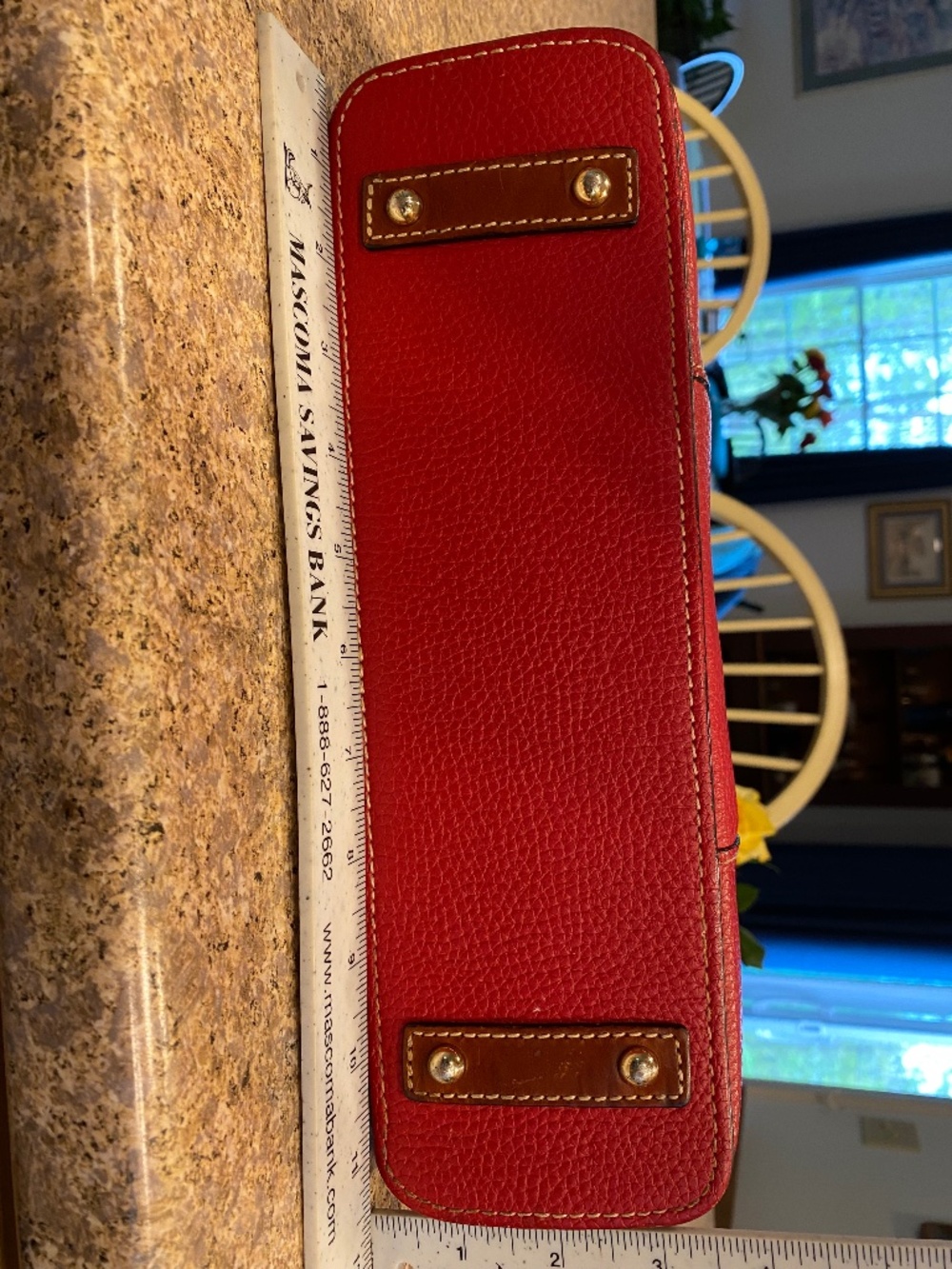 DOONEY & BOURKE Red Pebble Leather Small Lexington Tote Bag GUC - Picture 11 of 17